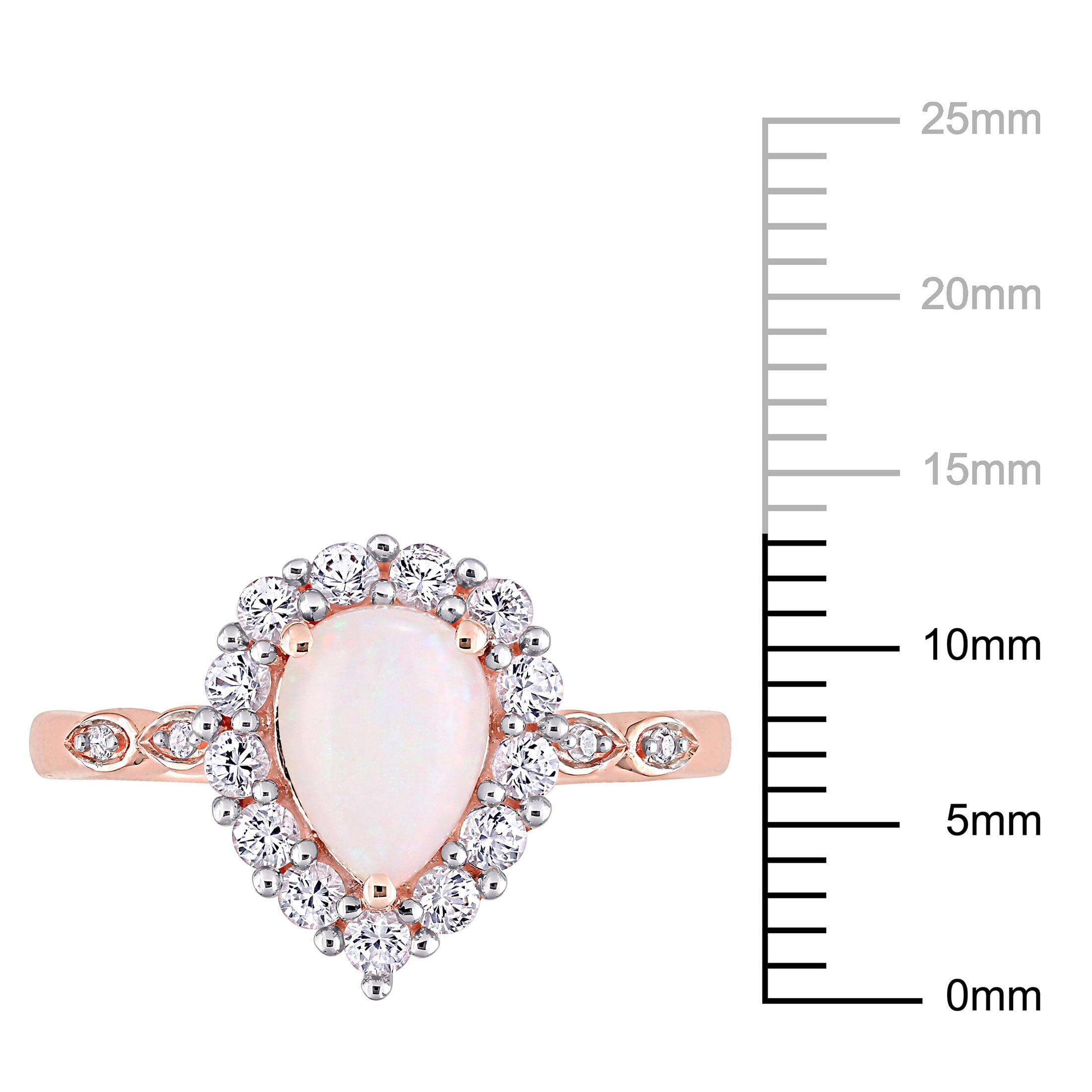 Everly Women's Created Sapphire and Created Opal 10k Rose Gold Ring