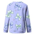 thumbnail image 4 of YUGYXL Pink Bows Sweatshirt for Women Plus Size Loose Blouse Crewneck Fall Winter Fashion Outfits Tops for Women Purple L, 4 of 5