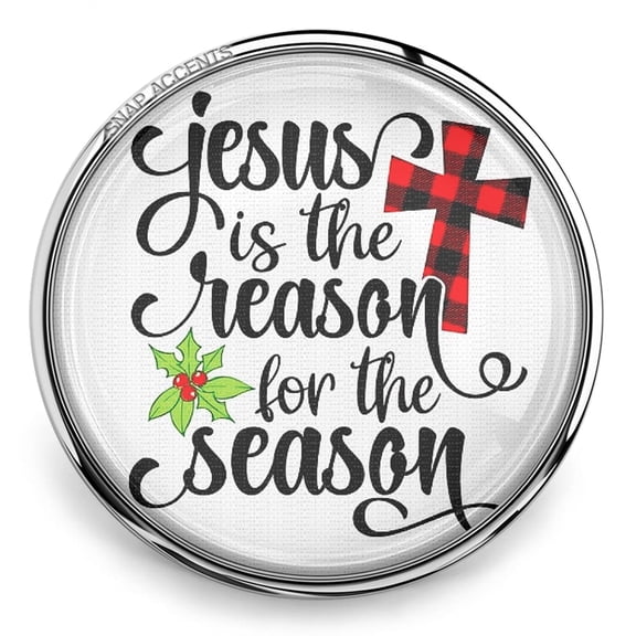 Jesus the Reason Christmas Snap Jewelry Ginger Charm Button, For Interchangeable DIY Customizable Accessories