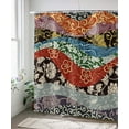 thumbnail image 2 of Boho Shower Curtain, Retro Indian Bohemian Colorful Wave Striped Mandala Paisley Floral Bathroom Curtain Vintage Home Decor Waterproof Fabric Machine Washable with 12 Hooks, 2 of 6
