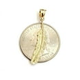 thumbnail image 4 of New 14k Yellow Gold solid feather Pendant Unisex gift fine jewelry 1.1g, 4 of 12