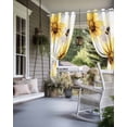 thumbnail image 4 of nqOlkjepod Outdoor Curtains for Patio Waterproof, Spring Bees Outdoor Privacy Panels Grommet, Sunflower White Vintage Botanical Art Blackout Outside Curtains for Porch/Cabana 54"x108", 1 Panel, 4 of 8