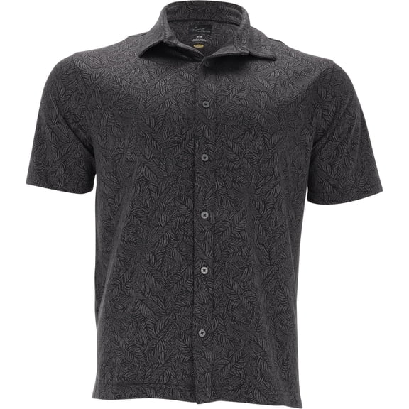 Greg Norman Apres 18 Full Button Black Shirt Men M