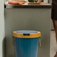 thumbnail image 2 of Hemoton  Garbage Bin Bathroom Container Small Trash Can with Lid Office Blue, 2 of 8