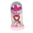 thumbnail image 4 of Regalos de San Valentín: Rosa en cúpula de cristal con luces, lámpara de mesa, decoración de San Valentín base rosa, 4 of 9