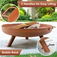 thumbnail image 4 of BEAU JARDIN Fire Pit Outdoor Wood Burning Fire Bowl 28in with A Drain Hole Fireplace Extra Deep Large Round Cast Iron Outside Backyard Deck Camping Beach Heavy Duty Metal Grate Rustproof Bronze, 4 of 8