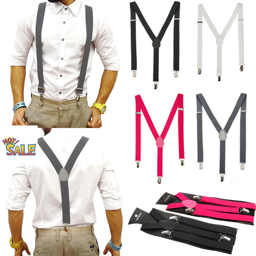 Men Suspenders High Elastic Belt Adjustable Y Back Suspender Trousers  Braces Pants Holder Wedding Wear