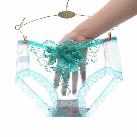 

Women Sexy Sheer Briefs Lace Embroidered Underwear See Through Knickers Panties