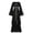 Black, variant on Fesfesfes Women Dress Casual Halloween Long Sleeve Splicing Solid Gothic Cosplay Dress Plus Size $10