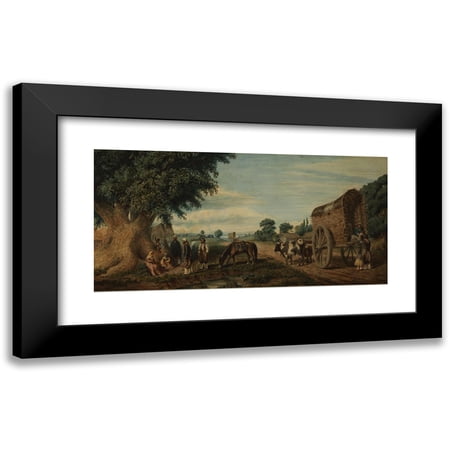 Prilidiano Pueyrredòn 14x9 Black Modern Framed Museum Art Print Titled - On Sunday in the Suburbs of San Isidro (1864)