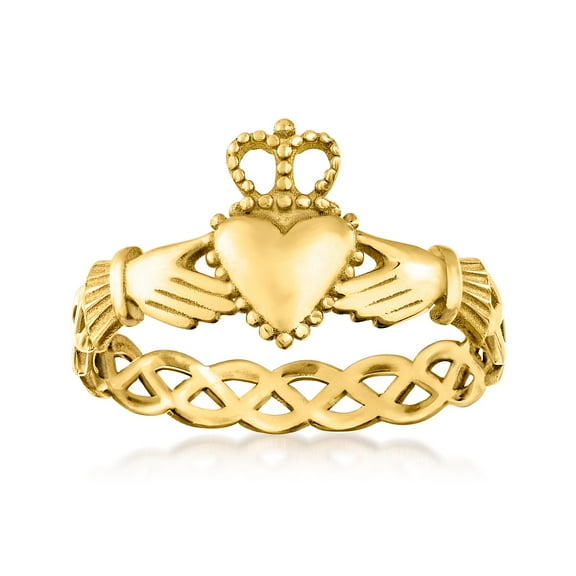 Ross-Simons Italian 14kt Yellow Gold Claddagh Ring, Women's, Adult
