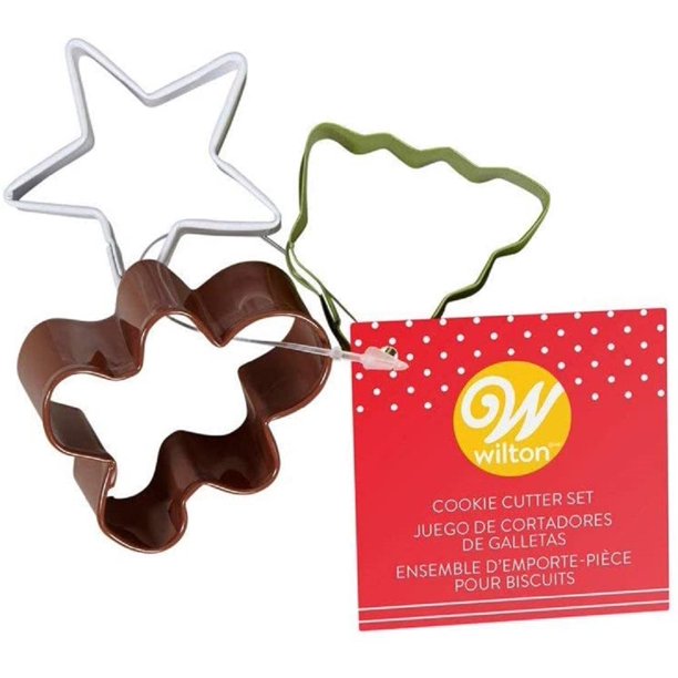 Wilton chocolate cookie house kit, 38.8 oz Wilton MINI Colorful Cookie Cutter Set 3 pc Christmas Tree, Star