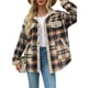 thumbnail image 1 of Chaqueta de Franela A Cuadros con Botones, Estilo Casual, Larga, con Bolsillos, Ideal para Otoño. Gris Azulado L, 1 of 8