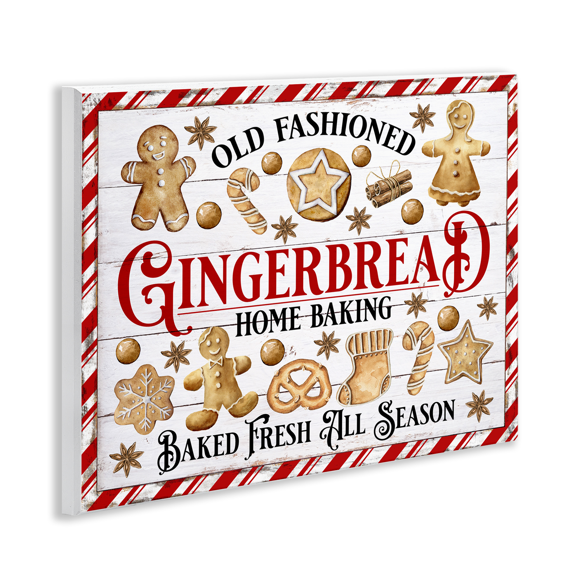 Stupell Industries Old Fashioned Gingerbread Holiday Painting Unframed Art Prints Wall Art, 14 x 11