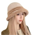 thumbnail image 2 of AOOCHASLIY Winter Hat Women's Style Winter Knitted Plush Hat Warm and Versatile Bucket Hat, 2 of 5