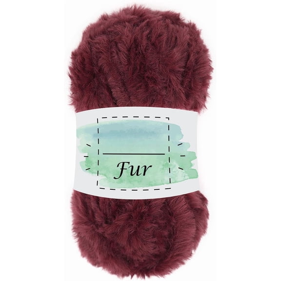 Minzimin Fur 100% Polyester Soft Super Chunky Fluffy Faux Fur Knitting and Crocheting Yarn 3.52 oz (100gr) 71 yds (65 m)