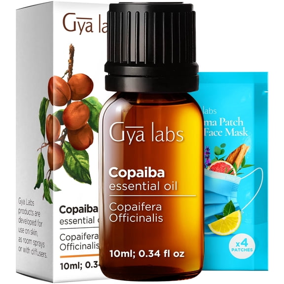 Gya Labs Copaiba Essential Oil - 0.34 fl oz - for Hair, Skin, Diffuser, Aromatherapy & DIY Candle Making Scent