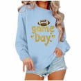thumbnail image 5 of Mifsaly Football Sweatshirts for Women Game Day Football Glitter Print Sweatshirt Crewneck Long Sleeve Oversized Pullover Team Fans Gameday Outfits XXL, 5 of 5