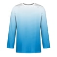 thumbnail image 4 of WTOBBY Men's Printed Round Neck 3/4 Sleeve T-Shirt Gradient Design, Lightweight and Comfortable, Casual Top for Summer and Early Fall Wear,Blue M, 4 of 4