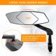 thumbnail image 3 of Espejo retrovisor para bicicleta, vidrio resistente a impactos HD, superficie de espejo extragrande, mango extendido de 15 cm, espejo izquierdo para bicicleta para manillar de 22-25 mm ER, 3 of 5