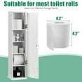 thumbnail image 4 of YYAo Bathroom Storage Cabinet, Toilet Storage Cabinet, Free Standing Toilet Paper Holder with 4 Shelves and Top Slot for Bathroom-White, 4 of 8