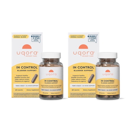 Uqora in Control Bladder Support - Daily Bladder Care & Support for Urinary Comfort - Made with botanicals, Like Horsetail & Spicebush - Gluten-Free & Vegetarian - 120 Capsules (2 Pack)