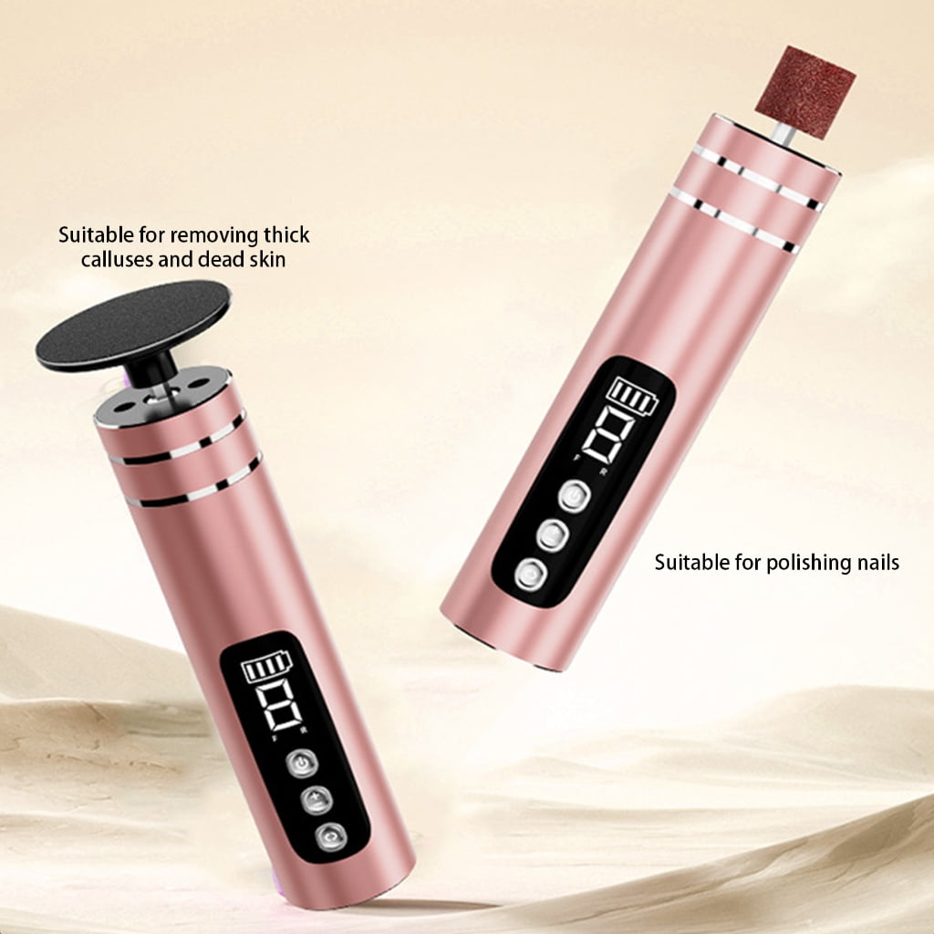 PatungKu Rechargeable Electric Foot Polisher Round Shape Ergonomic Grip USB Charging Transportable For Home Resort Care