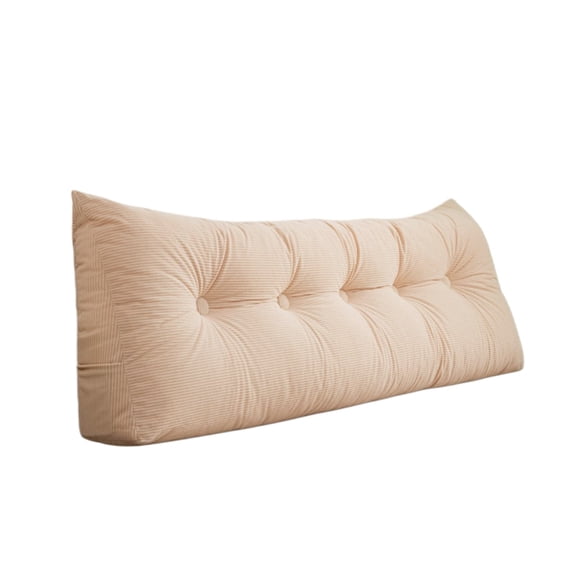 QISIWOLE Yellow Dorm Twin Headboard Wedge Pillow, 31.5x15.7in Handmade Support Backrest Large Bolster Cushion with Two Large Side Pockets and Removable Cover