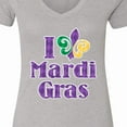 thumbnail image 4 of Inktastic I Love Mardi Gras Women's V-Neck T-Shirt, 4 of 5