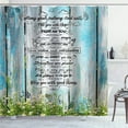 thumbnail image 2 of Positive Inspirational Quotes Shower Curtain, Country Floral White Daisy Blue Vintage Wooden Board Rustic Farmhouse Bathroom Decor, Waterproof Fabric Shower Curtain, 72 X 72 Inch, Angel Wings, 2 of 5