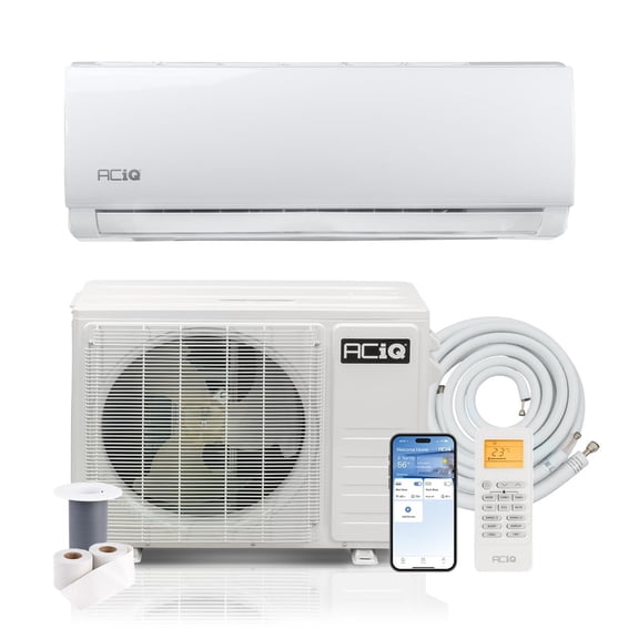 ACiQ 20 SEER2 Essentials 18000 BTU Single Zone Mini Split Heat Pump System with 16ft Line Set - R32 | White Air Handler (208/230v)