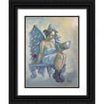 thumbnail image 1 of West, Ronald 15x18 Black Ornate Wood Framed with Double Matting Museum Art Print Titled - Angel Reading, 1 of 4