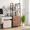 thumbnail image 2 of DeeHome Vinsetto 2 Drawer Mobile File Cabinet with Lock & Hanging Bar, Rustic Brown, 2 of 9
