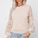 thumbnail image 2 of Camiseta de manga larga para mujer, jersey con cuello redondo, Top con manga acampanada, Top holgado informal para mujer, 2 of 6