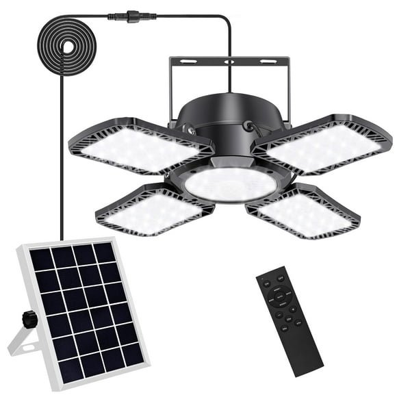 Luz solar para cobertizo Aqonsie de 176 LED con sensor de movimiento y control remoto