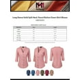thumbnail image 2 of MixMatchy Women's Long Sleeve Solid Split Neck Tencel Button Down Shirt Blouse, 2 of 6