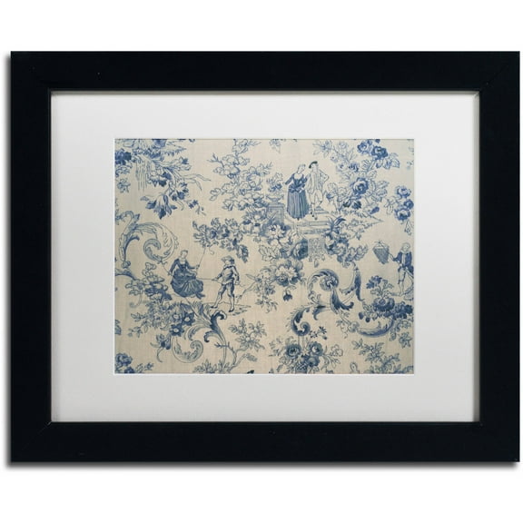 Trademark Fine Art "Toile Fabrics I" Canvas Art by Color Bakery White Matte, Black Frame