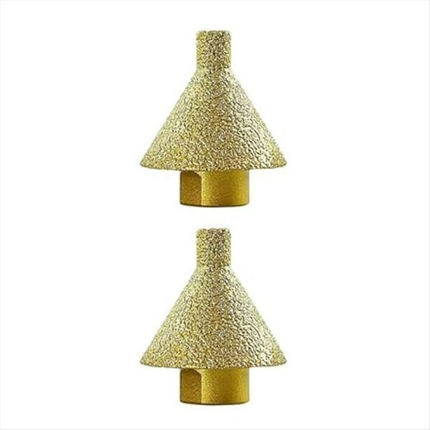 2 Brocas de Biselado de Diamante M10 para Amoladoras Angulares, Muela Abrasiva de Pulido y Tallado de Cono de Recorte de Cerámica para Azulejos de 38 mm