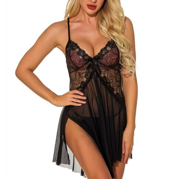  Ultra Sexy Fashion Mesh See Through Sling Split Sexy Underwear  Floral Lingerie Corset (Black, S): Clothing, Shoes & Jewelry