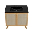 thumbnail image 6 of Modway Soma 36" Modern Wood Bathroom Vanity with Adjustable Shelf in Oak/Black, 6 of 16