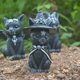 thumbnail image 2 of Artesanías de resina de gato mágico, 1 pieza de decoración de escultura de animales, adorno de estatuilla de bricolaje, regalo de Halloween, gato monstruo con alas, estatuas, decoración de fiesta de Halloween(campana de gato) oso de fresa Electrónica, 2 of 4