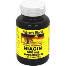 Wool Blend Side Tab - Nature's Blend Niacin Timed Release 500 mg 500 mg 100 Tabs