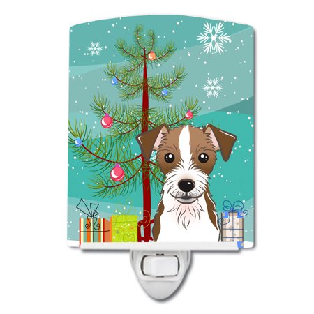 

Caroline s Treasures BB1574CNL Christmas Tree and Jack Russell Terrier Ceramic Night Light 6x4x3 multicolor
