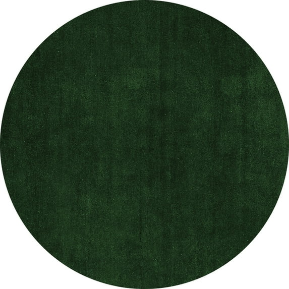 Ahgly Company Indoor Round Abstract Emerald Green Modern Area Rugs, 8' Round