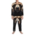 thumbnail image 3 of Sikiie Urban Bear With Headphones Mens Pajama Set, Soft Warm Long Sleeve Sleepwear, Cozy Button-Down Pjs for Men-X-Large, 3 of 7