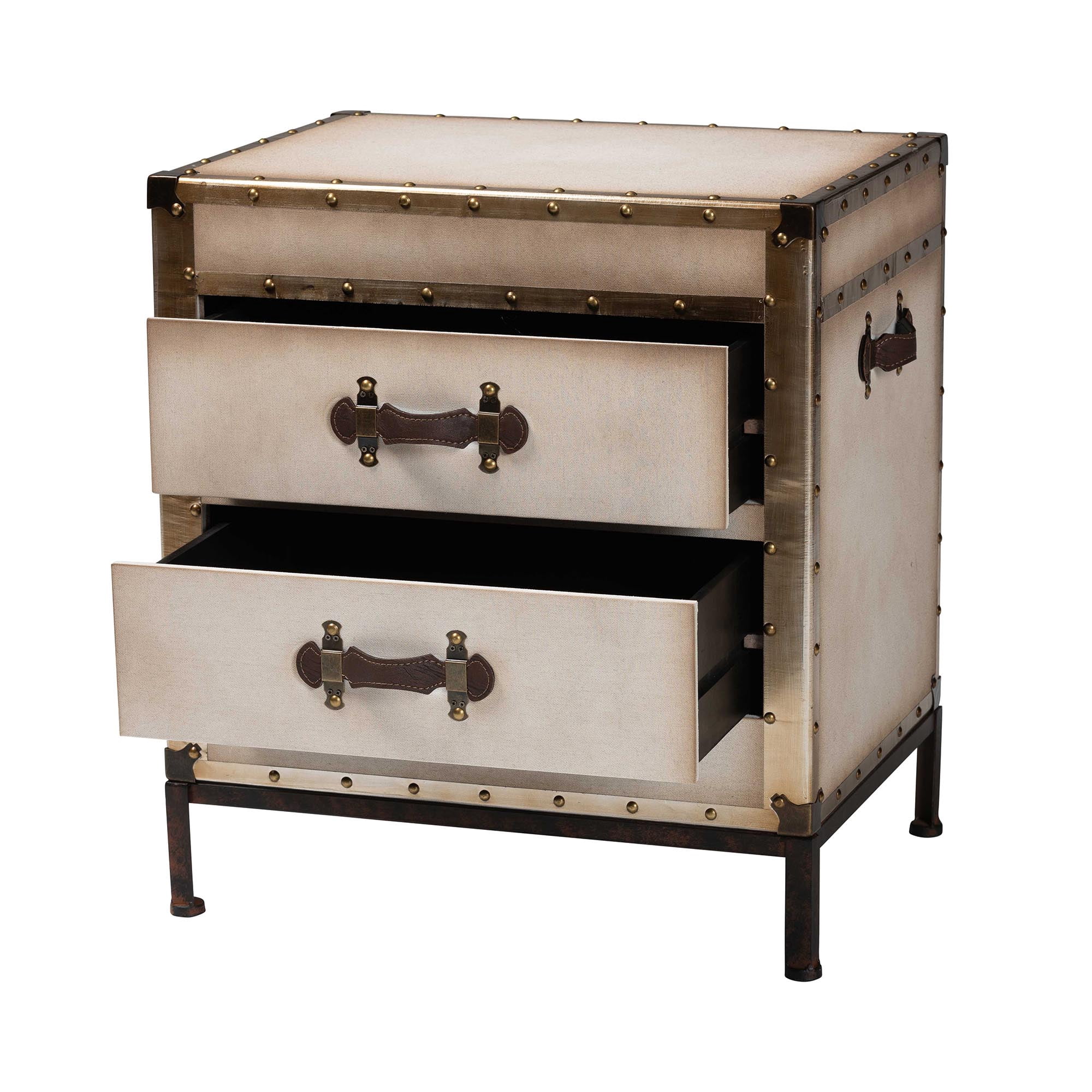Baxton Studio Laura Vintage Trunk, 2-Drawer, Coffee