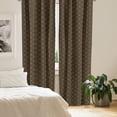 thumbnail image 2 of Ambesonne Scallop Curtains, Retro Art Deco Seashells, Pair of 28"x84", Caramel Charcoal Grey, 2 of 5