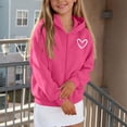 thumbnail image 6 of Atogsazn Kids Girls Full Zip Hoodies Childrens Casual Loose Fit Hooded Sweatshirt Fall Winter Tops Clothes Hot Pink 5-6 Years Fashion, 6 of 8