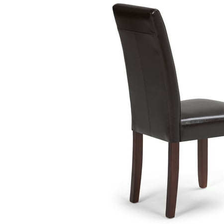 Simpli Home - Acadian Parson Polyurethane Faux Leather Dining Chairs (Set of 2) - Tanner's Brown