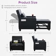 thumbnail image 5 of Coewske 3 in 1 Convertible Sofa Bed Chair Sleeper Recliner w/ Adjustable Backrest & Pillow Black, 5 of 7